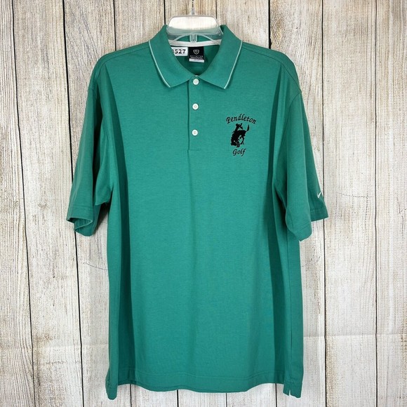 Nike Mens Dri-Fit Golf Polo Shirts (2)  Green Embroidered / Black Size Large - Picture 2 of 16